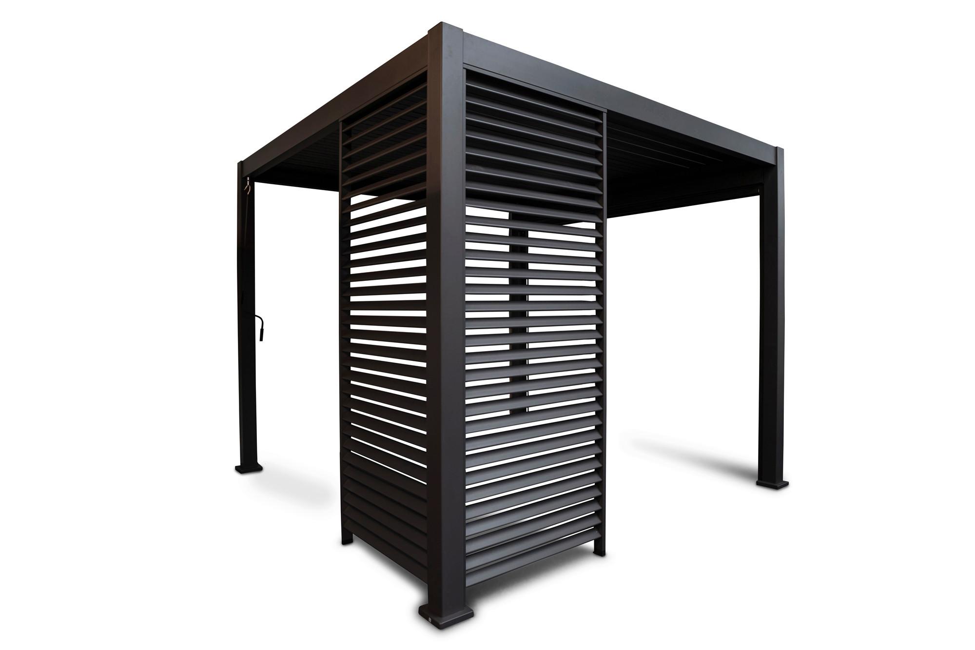 PERGOLA-SEITENTEIL PERGOLA DELUXE CLASSIC LAMELLE - Anthrazit, MODERN, Metall (93/240/10cm) - Gardenson