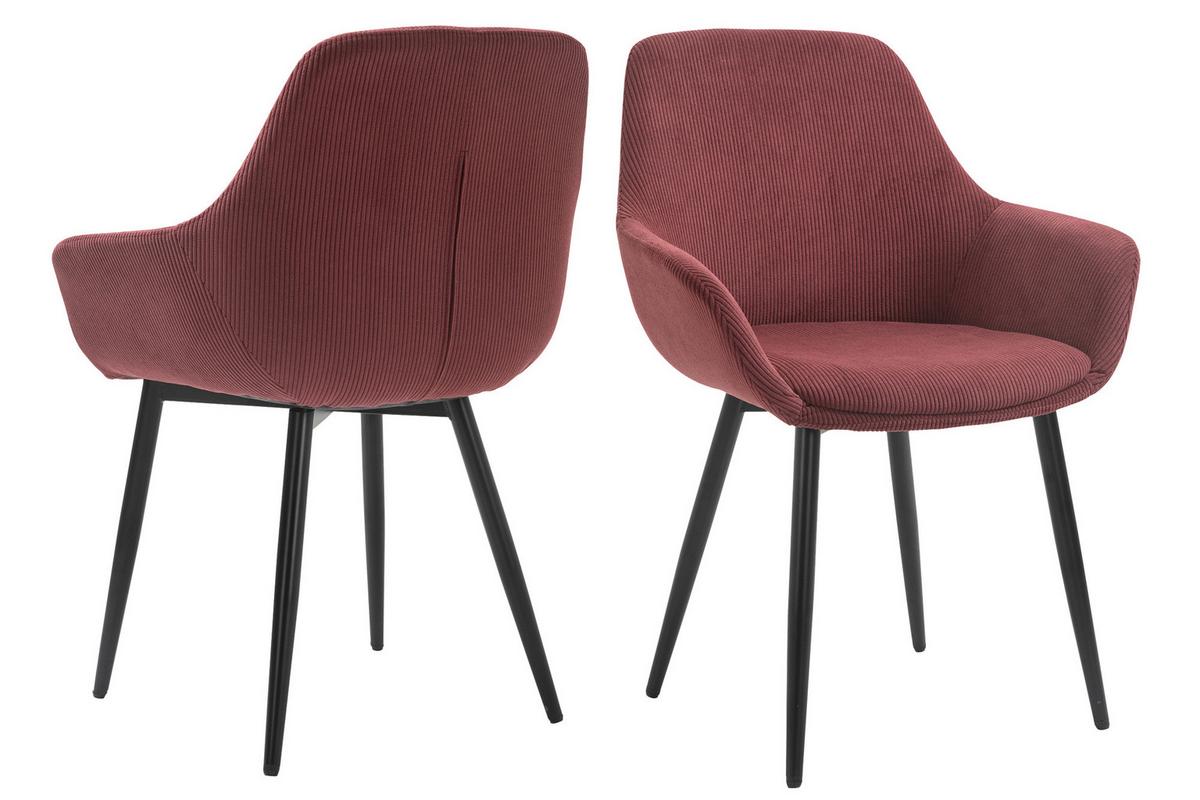 Set Naslanjačev Cord, Barva Gozdnih Sadežev, 2-Delni - črna/barve gozdnih sadežev, Moderno, kovina/tekstil (64/86/59cm) - Livetastic