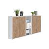 Aktenschrank Office Edition Sw Set 8 Weiß/Eichefarben - Eichefarben/Weiß, MODERN, Holzwerkstoff (213/113/33cm) - MID.YOU