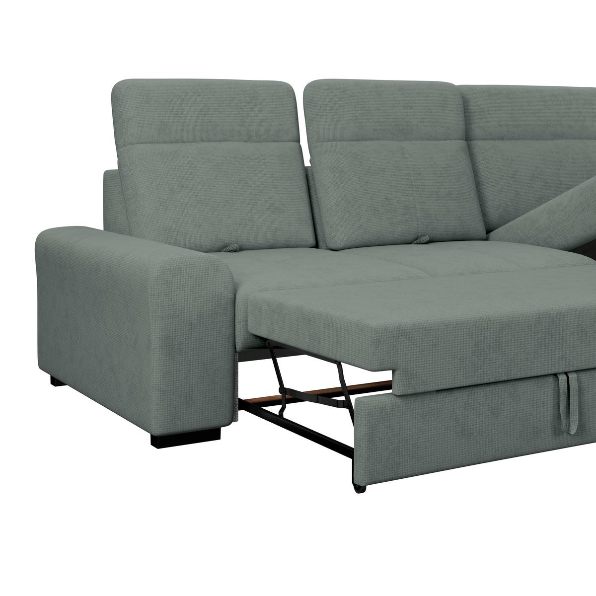 Kutna Garnitura Malaga - zelena/crna, Konvencionalno, tekstil/drvo (286/203cm) - Ondega