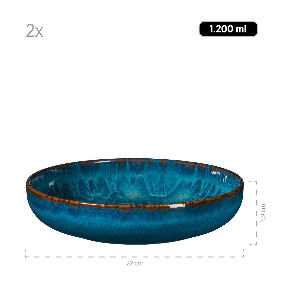 KOMBISERVICE TRAD. TILES BLAU - Dunkelblau, Basics, Keramik - Mäser