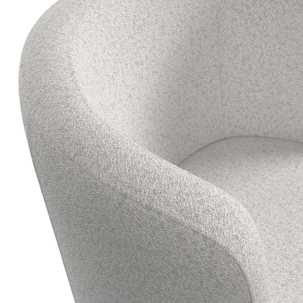 Armlehnstuhl Nela Steingrau Bouclé Drehbar Gepolstert - Schwarz/Grau, MODERN, Holz/Textil (62/77/62cm) - Bessagi Home
