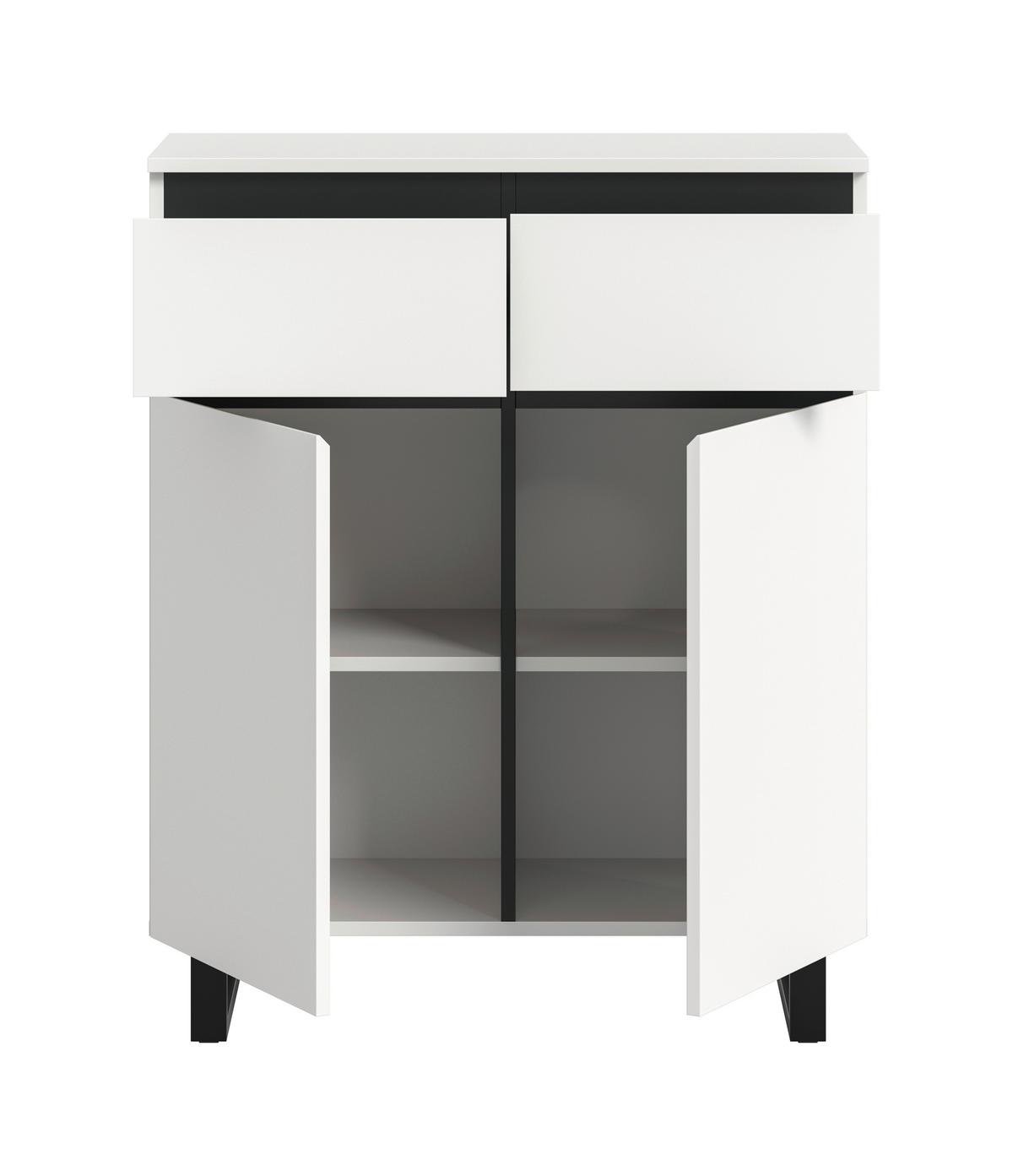 KOMMODE TOMASA - Weiss/Schwarz, Design, Holzwerkstoff/Metall (80/99/36cm) - Livetastic
