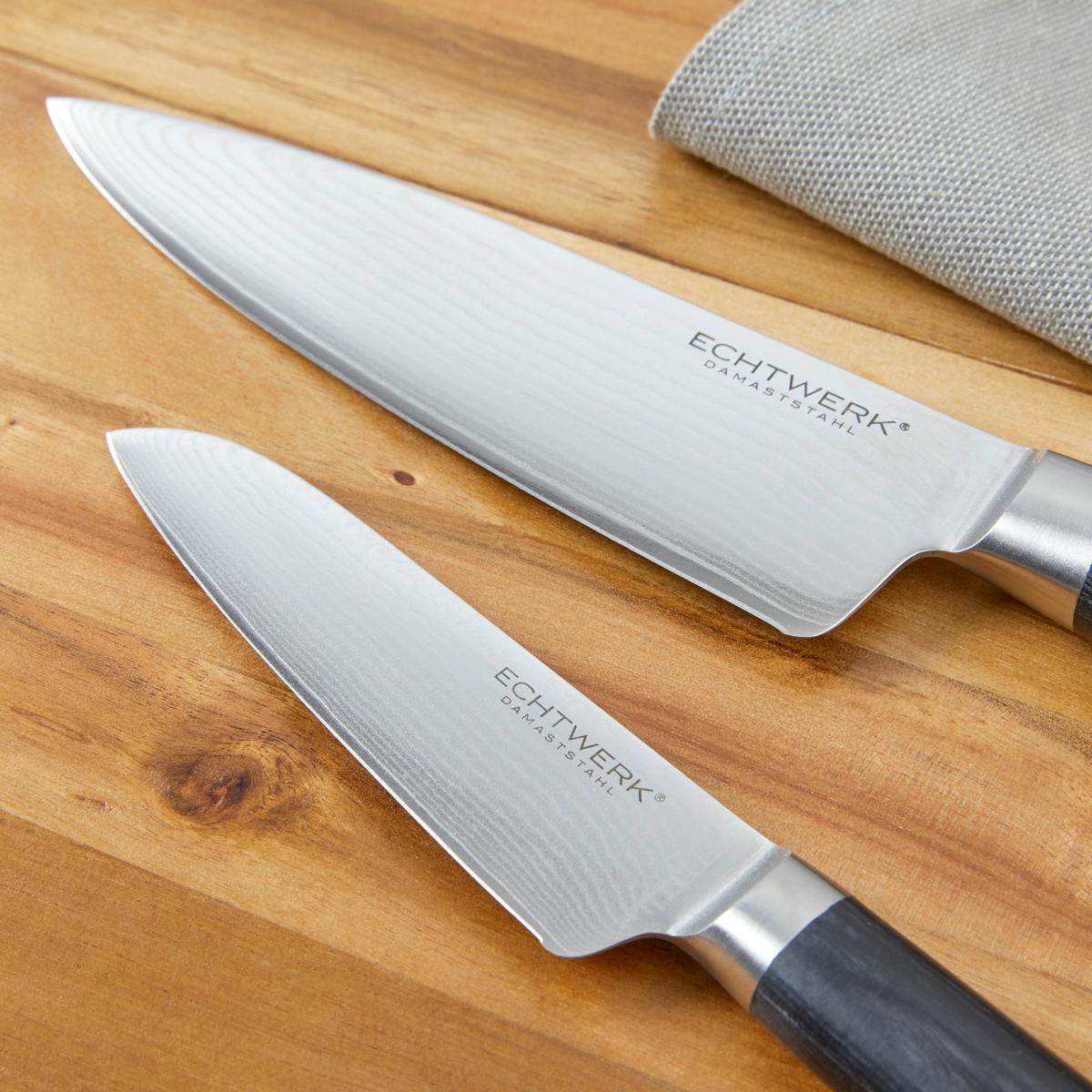 Set Nožev Damaszener, 2-Delni - srebrne barve/črna, Moderno, kovina - Echtwerk