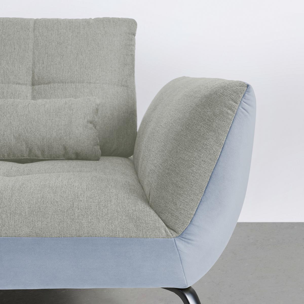 Wohnlandschaft Trendy Silberfarben/Hellgrau - Silberfarben/Hellgrau, MODERN, Holzwerkstoff/Textil (250/93/310cm) - Premium Living