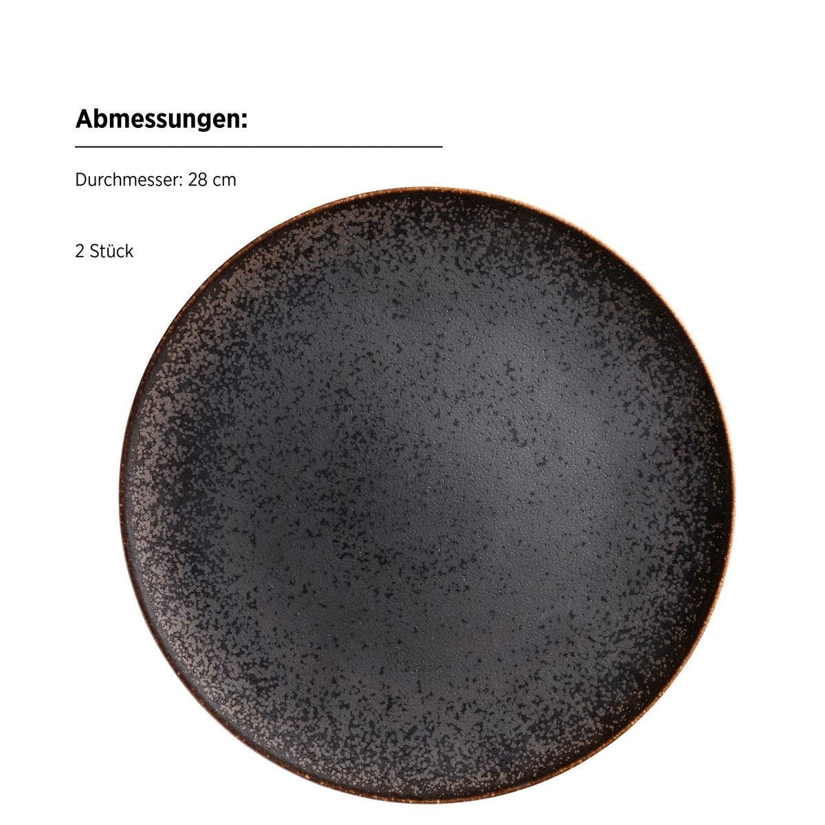 KOMBISERVICE POWERFUL - Schwarz/Braun, Trend, Keramik - Mäser