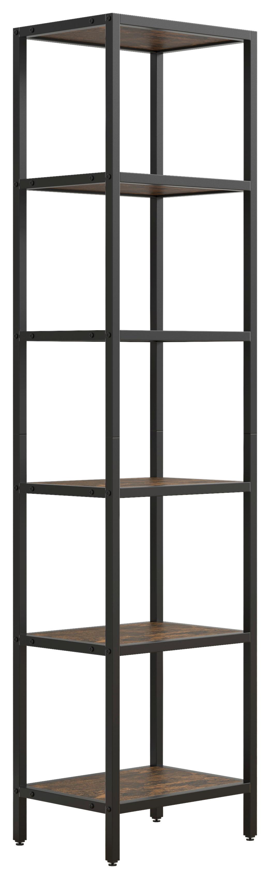 Vitrine Vinali M - Schwarz, Design, Holzwerkstoff/Metall (40/165/30cm) - MID.YOU