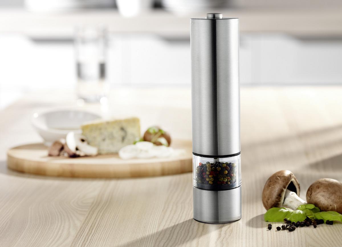 MŁYNEK ELEKTRYCZNY SÓL/PIEPRZ 147-120 - kolor stalowy, Basics, metal (22cm) - Justinus