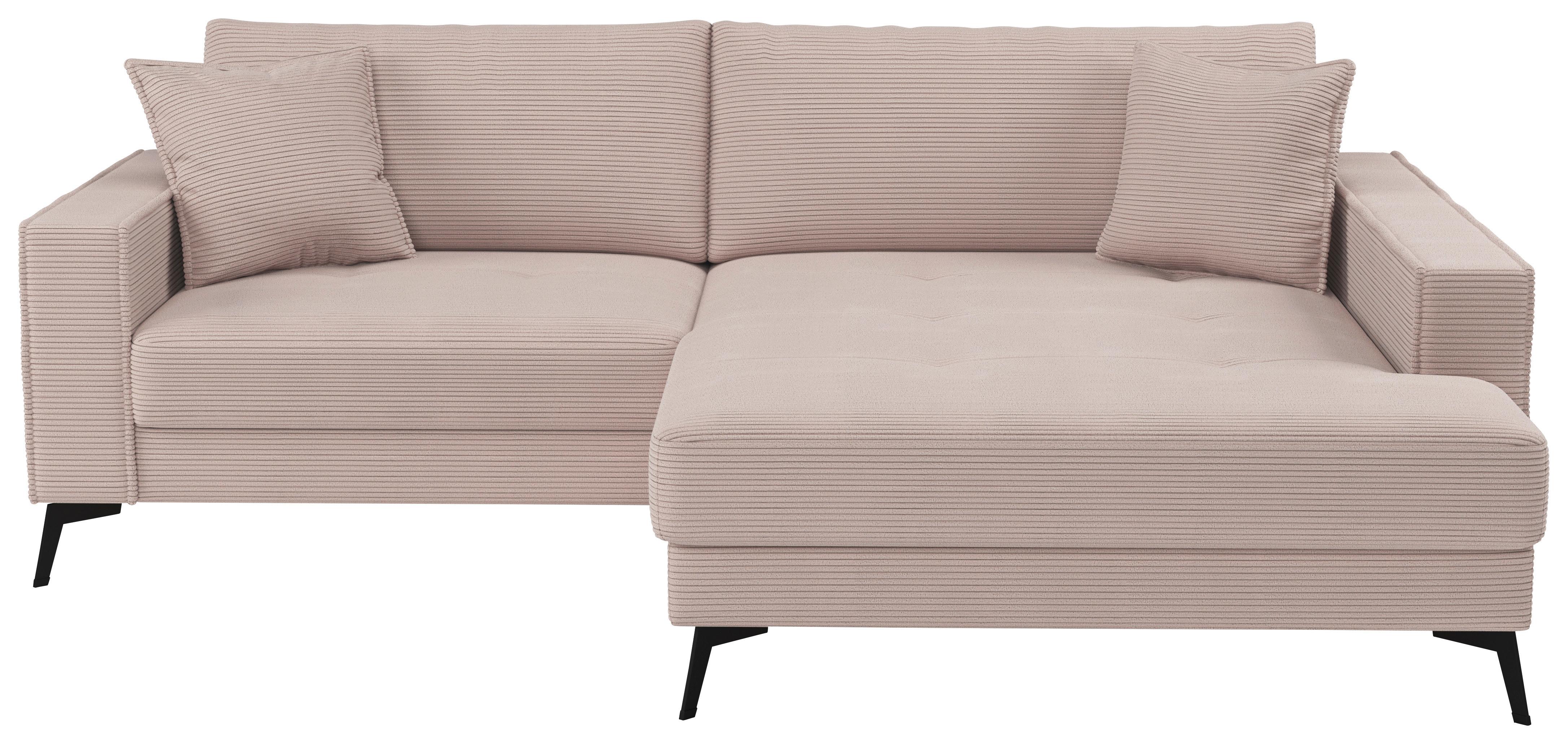 Kutna Garnitura Ted - ružičasta/crna, Trend, tekstil/metal (228/174cm) - Modern Living