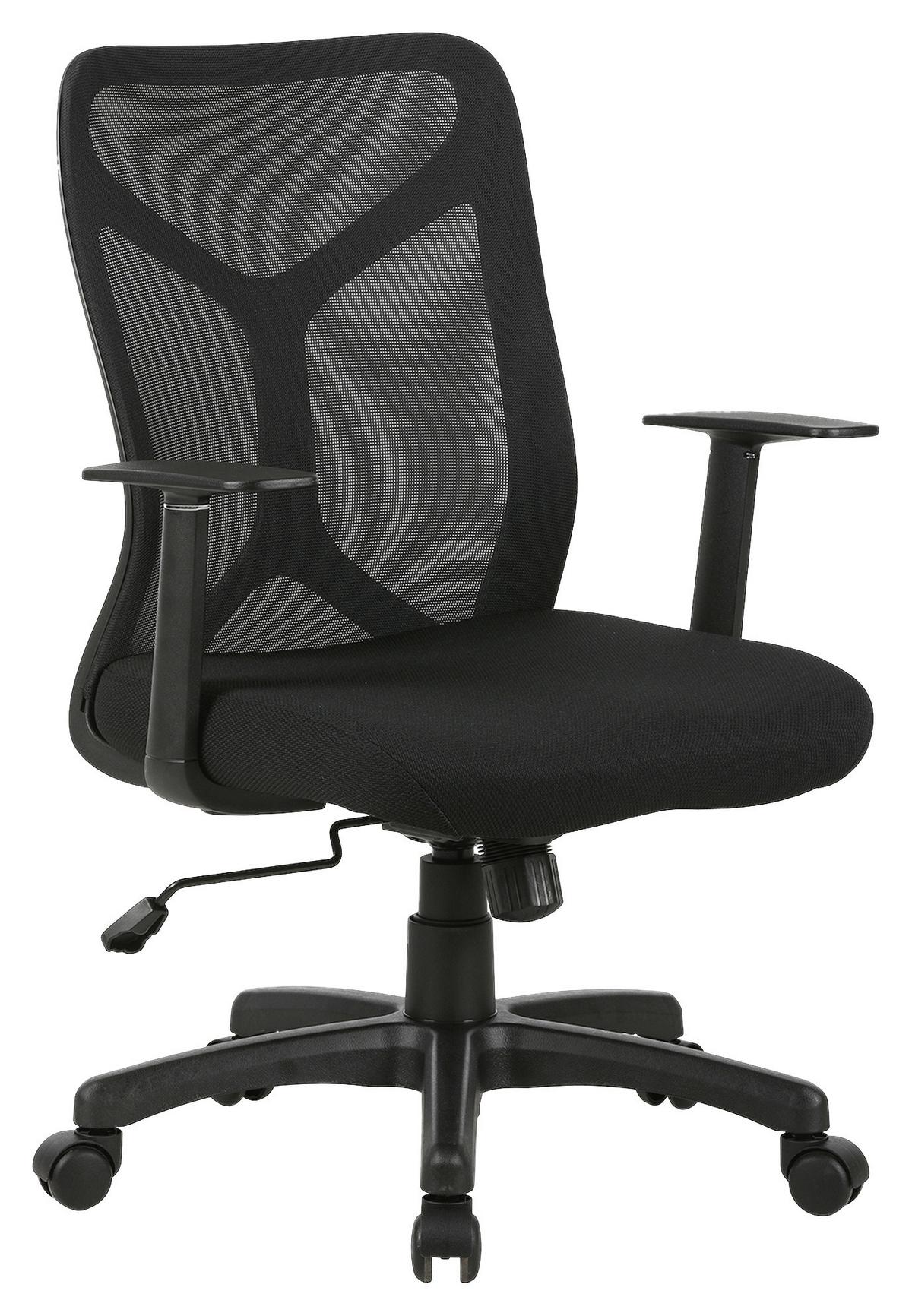 Drehstuhl Bone Schwarz - Schwarz, MODERN, Kunststoff/Textil (61,5/91/51,5cm) - MID.YOU