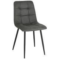 Stuhl Nino in Grau Mikrofaser - Schwarz/Grau, MODERN, Holz/Textil (45/88/54,5cm) - Based