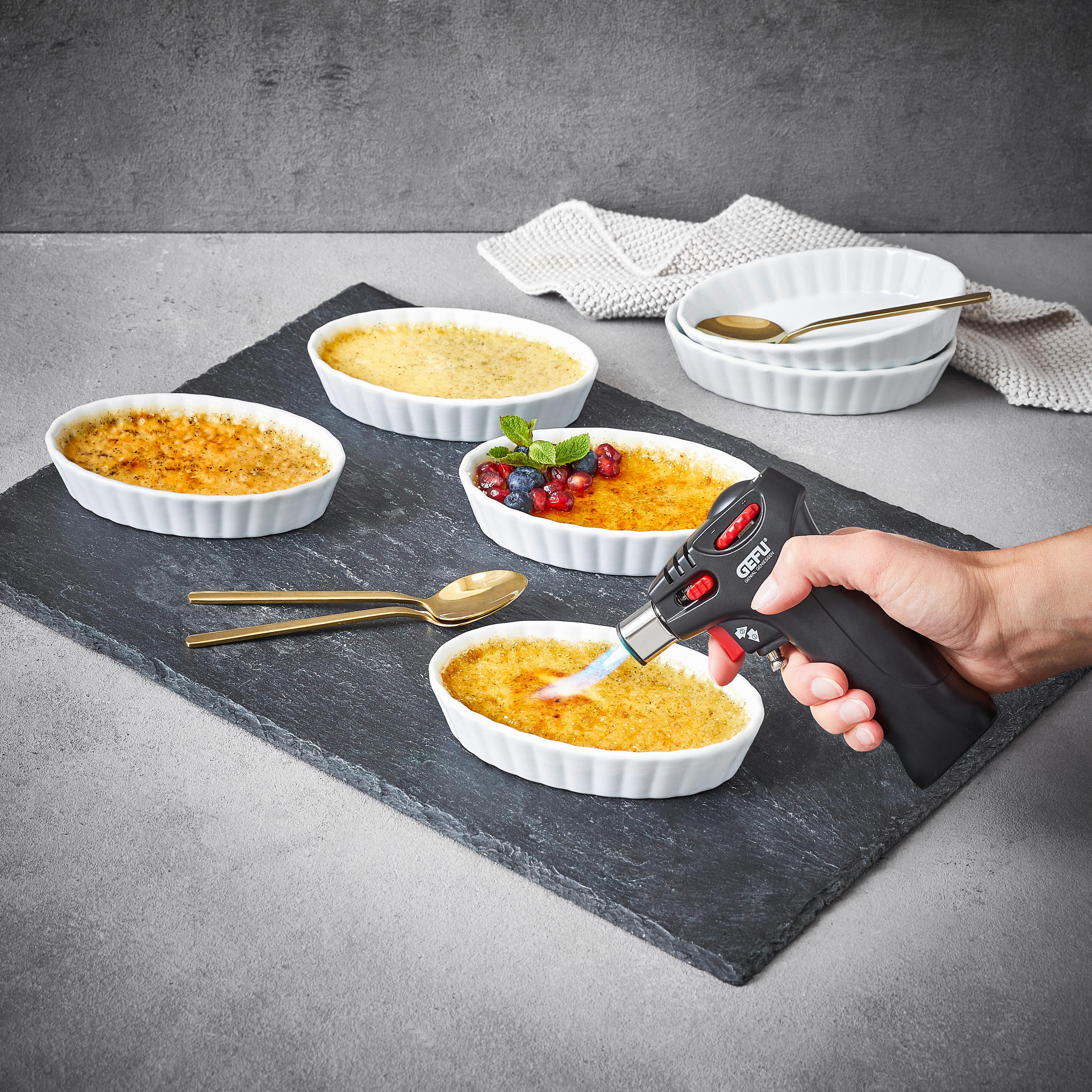 ZESTAW DO CREME BRULEE 00040/A - czarny/biały, Basics, metal/ceramika - Gefu