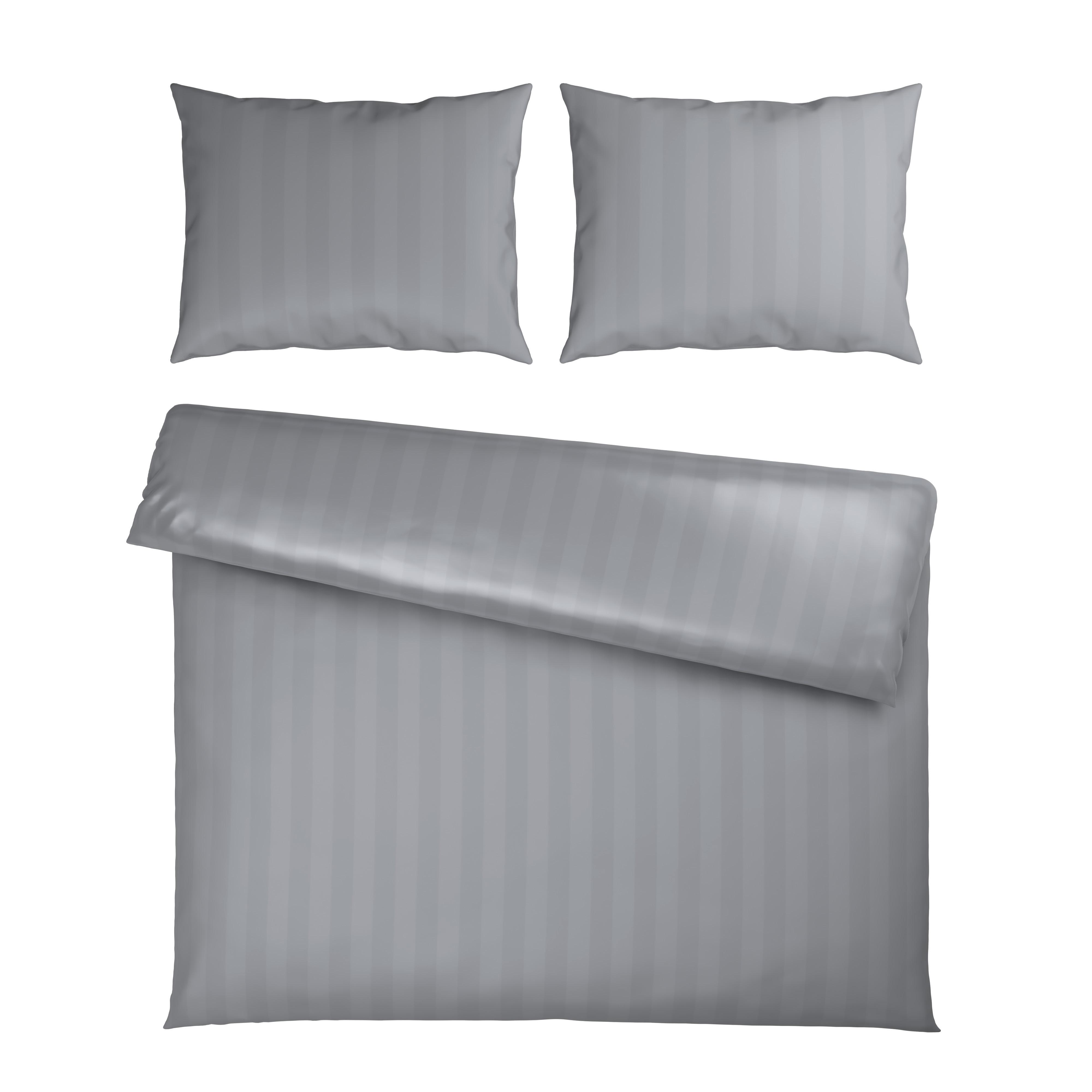 Posteljina 200x200cm 2x60x80cm Xenia Streif Xxl - srebrna, Moderno, tekstil (200/200cm) - Premium Living