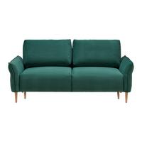 Trosjed Custom - tamno zelena/prirodne boje, Moderno, tekstil/drvo (183/85/92cm) - Mömax