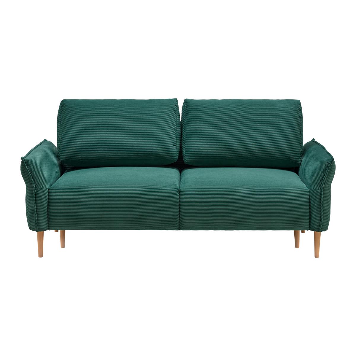 Trosjed Custom - tamno zelena/prirodne boje, Moderno, tekstil/drvo (183/85/92cm) - Mömax