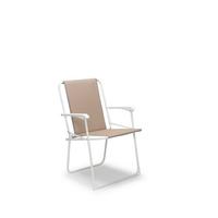 Klappstuhl CHIEMSEE in Weiß, Beige, faltbar - Beige/Weiß, Basics, Textil/Metall (56/78/53cm) - Gardenson