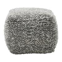 Pouf Paul Schwarz/Weiß - Schwarz/Weiß, LIFESTYLE, Naturmaterialien/Textil (45/45/45cm) - Premium Living