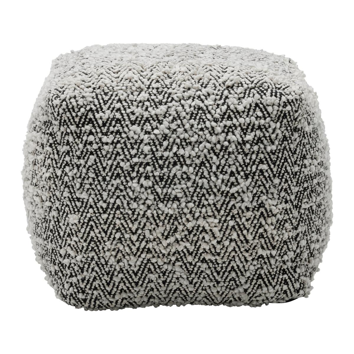 Pouf Paul Schwarz/Weiß - Schwarz/Weiß, LIFESTYLE, Naturmaterialien/Textil (45/45/45cm) - Premium Living