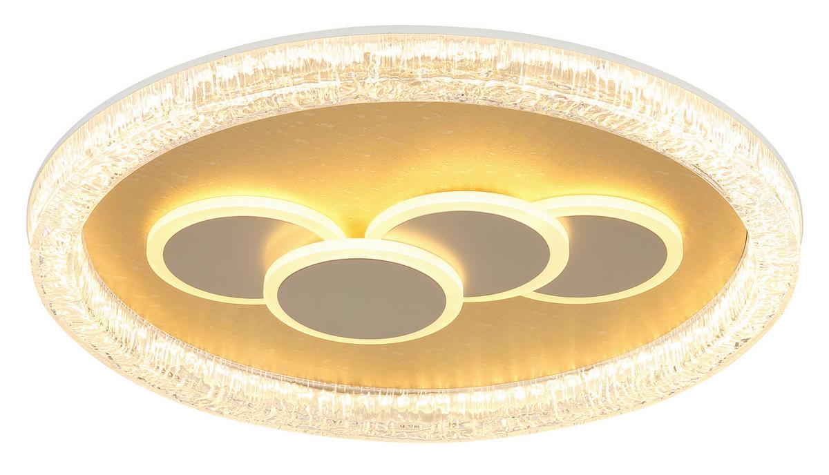 Led-deckenleuchte 48476-40r Loraine - Klar/Weiss, Design, Kunststoff/Metall (49,5/7cm) - Globo