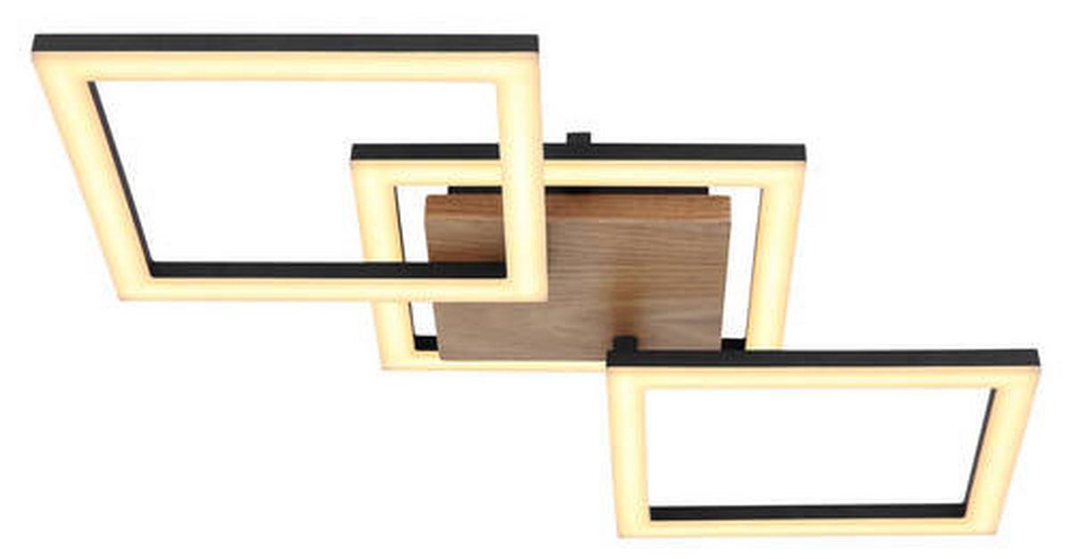 LED-Deckenleuchte Kerry max. 30 Watt. - Dunkelbraun/Opal, Design, Holz/Kunststoff (66/31/7,5cm) - Globo