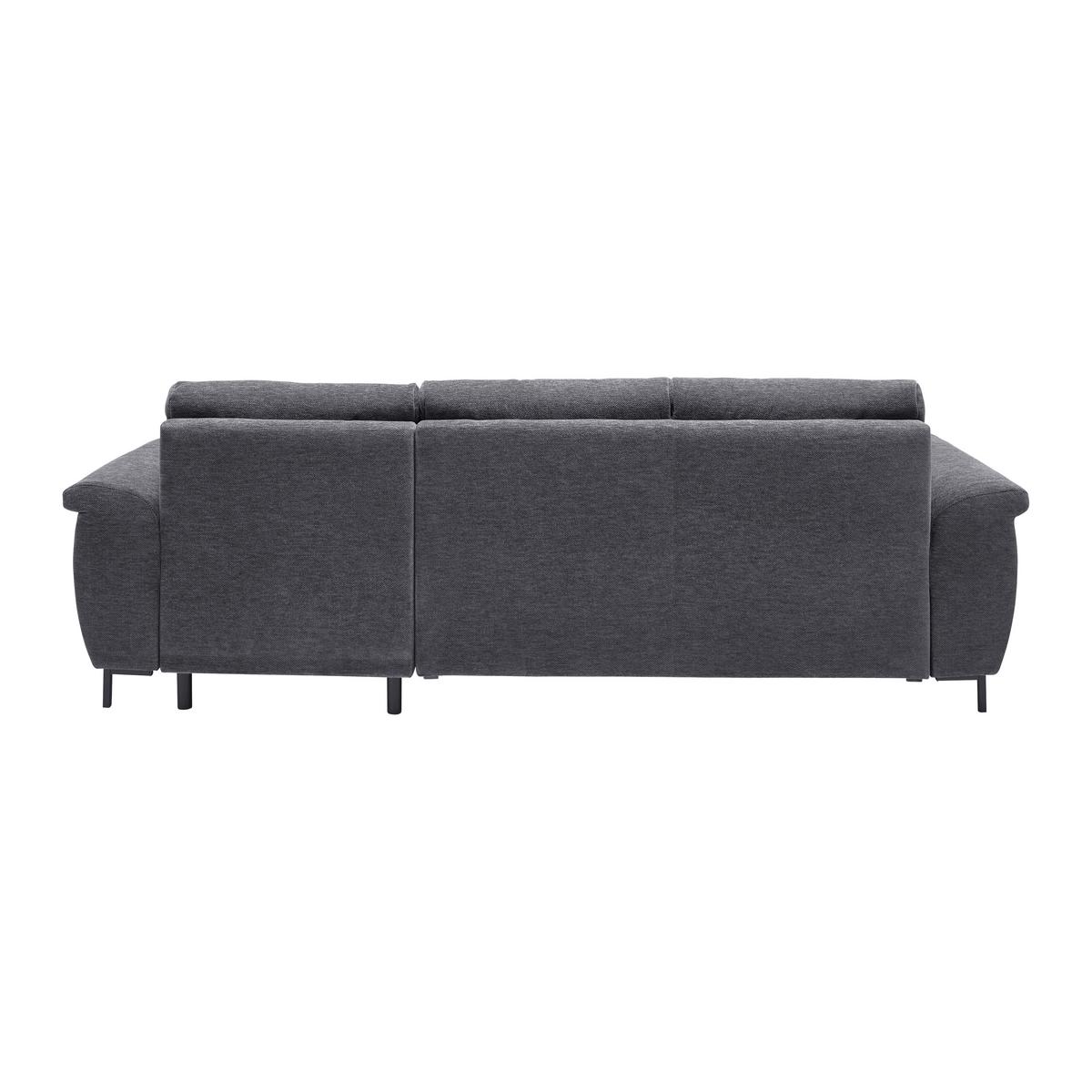 Ecksofa Focus L Grau Chenille - Schwarz/Grau, KONVENTIONELL, Holz/Textil (167/256cm) - Based