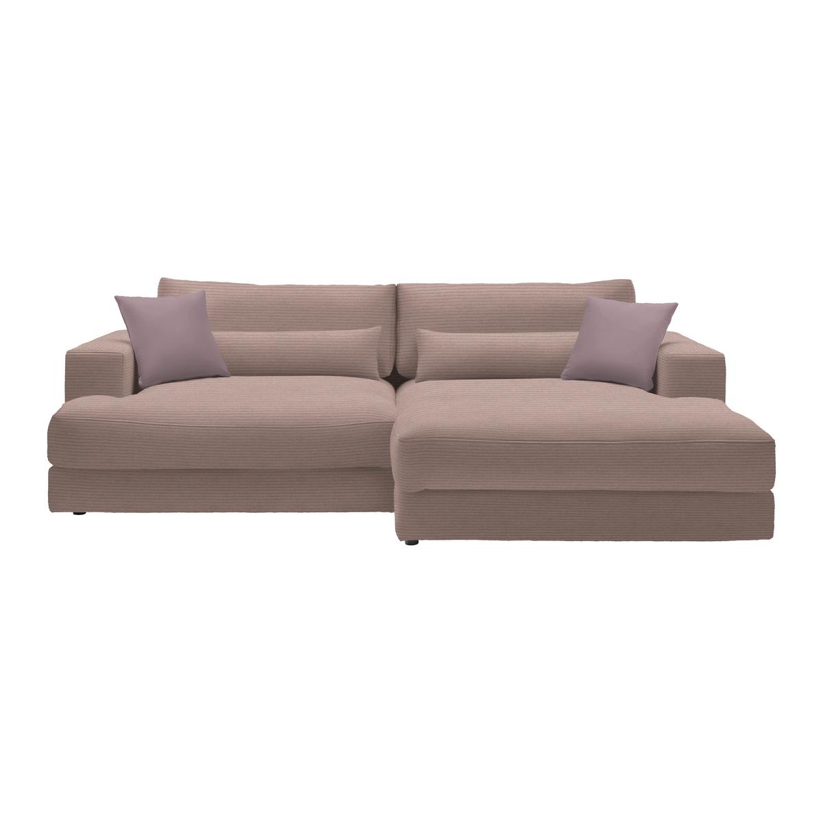 Ecksofa Fabiona rechts Flieder - Schwarz, MODERN, Holz/Kunststoff (268/85/194cm) - Premium Living
