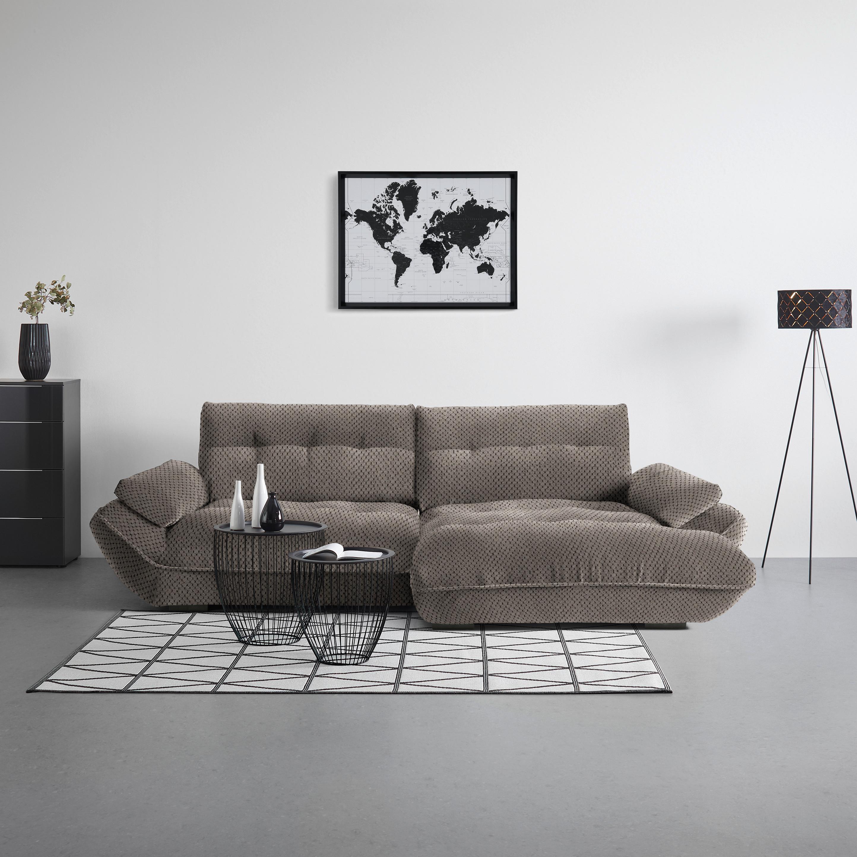Wohnlandschaft Vivo Mokka - Schwarz/Mokka, MODERN, Kunststoff/Textil (317/63/179cm) - Premium Living