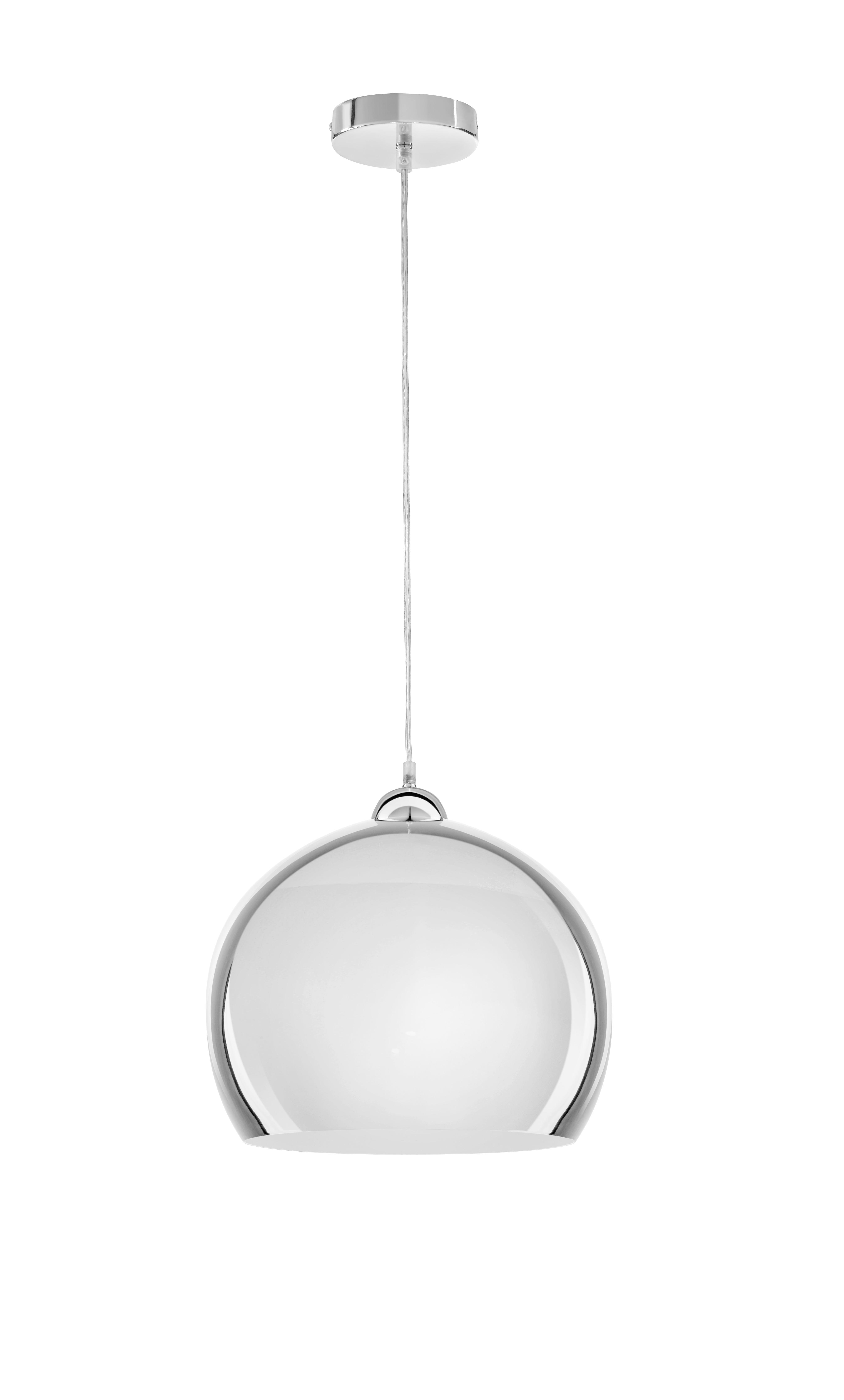 Hängeleuchte Konrad max. 60 Watt - Chromfarben, Modern, Glas/Kunststoff (30/120cm) - Modern Living