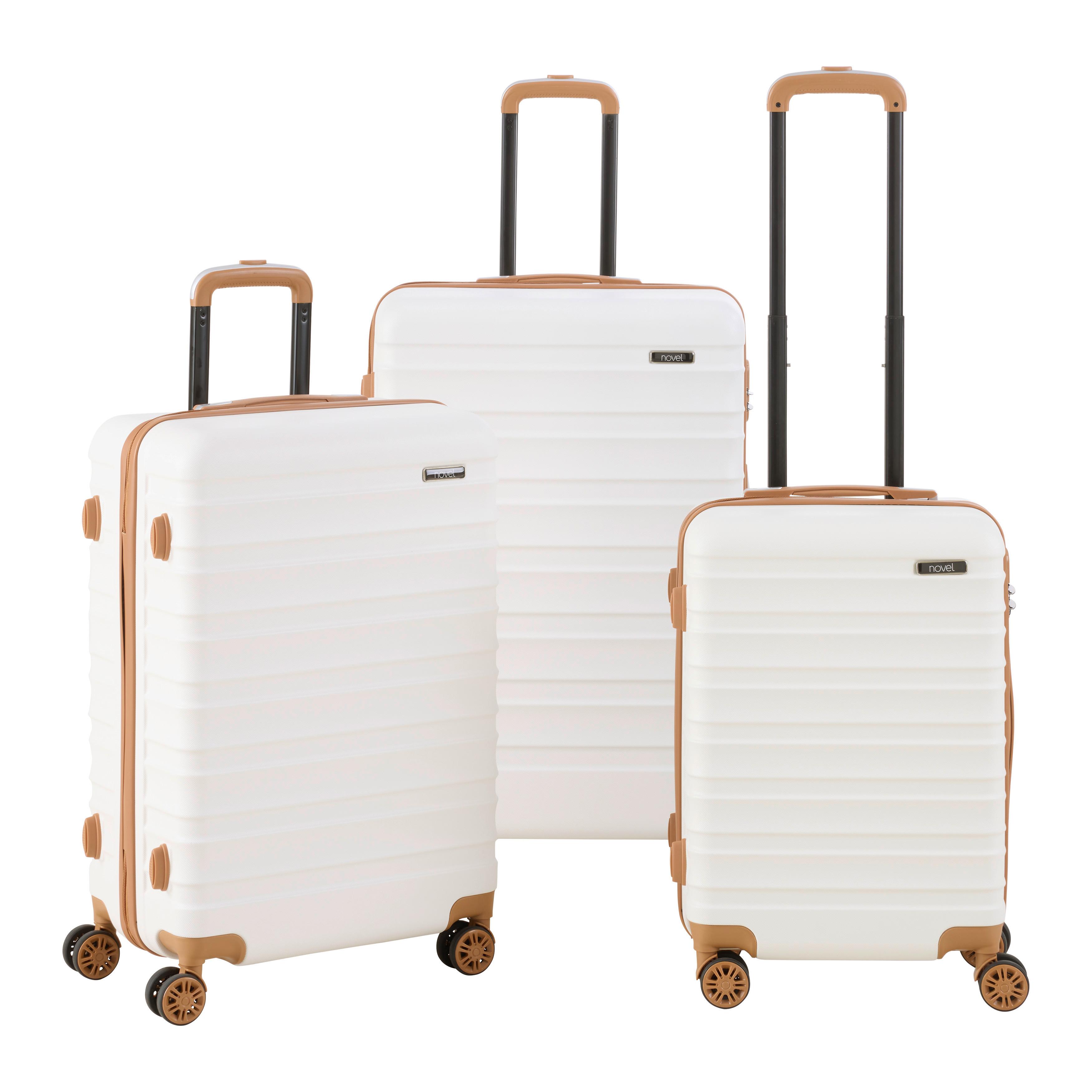 Reisekofferset Florenz Braun/Weiß, 3-teilig - Braun/Weiß, KONVENTIONELL, Kunststoff/Textil - Mömax