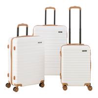 Reisekofferset Florenz Braun/Weiß, 3-teilig - Braun/Weiß, KONVENTIONELL, Kunststoff/Textil - Mömax