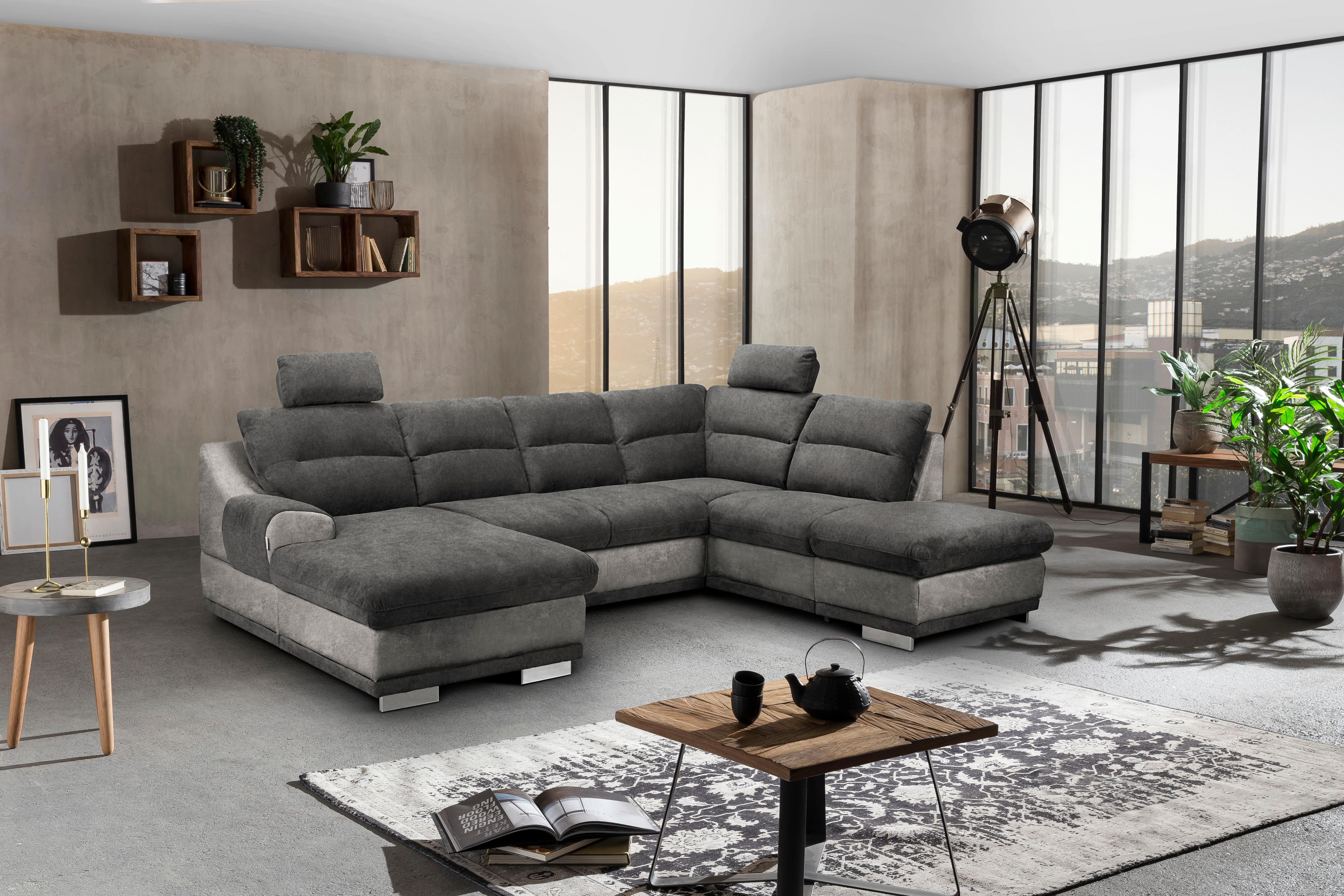 Sarokkanapé Seaside C359784 - világosszürke/cappuccino, Konventionell, textil (334/88/108/218cm) - Mömax