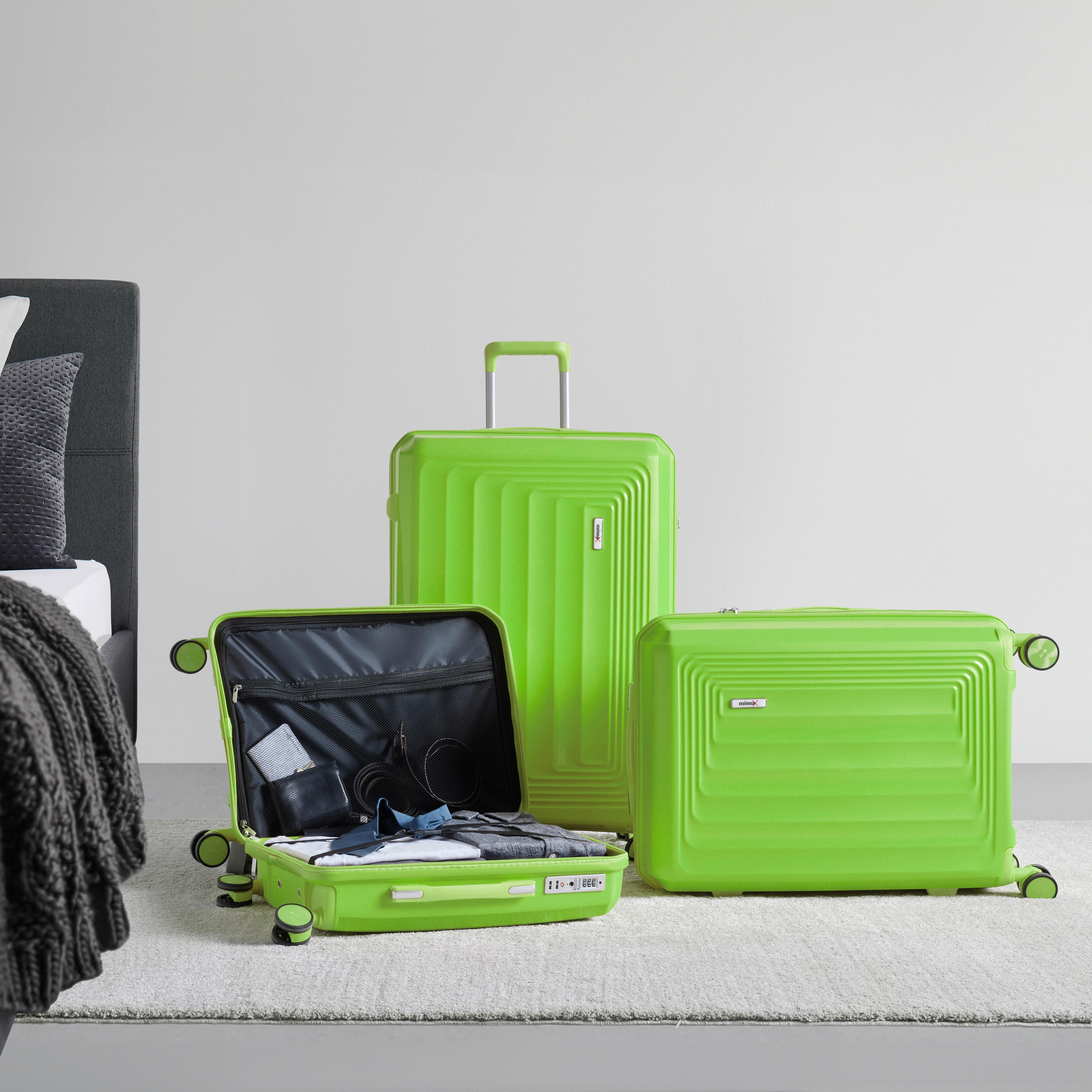 Reisekofferset Ibiza Grün 3-teilig - Grün, KONVENTIONELL, Kunststoff/Textil - Mömax