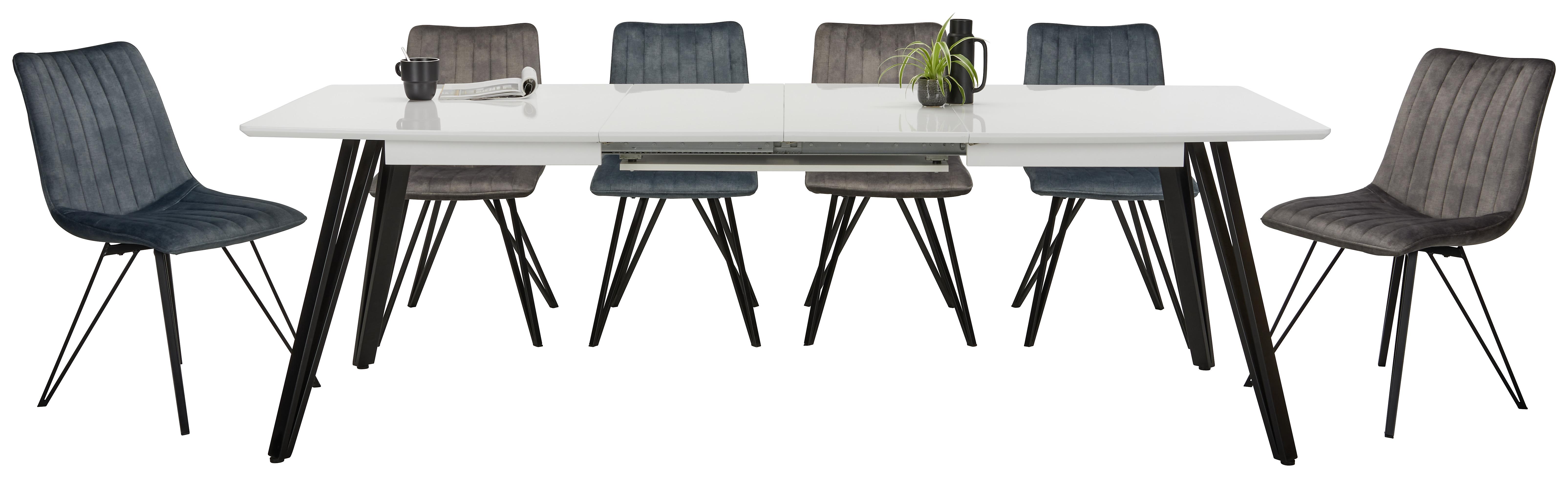 UTDRAGBART BORD ISABELLE - vit/svart, Modern, metall/trämaterial (160-240/76/90cm) - Mömax