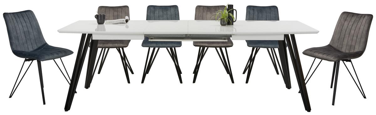 Raztegljiva Miza Isabelle, Ca. 160-240 X 90 Cm - črna/bela, Moderno, kovina/leseni material (160-240/90/76cm) - Mömax