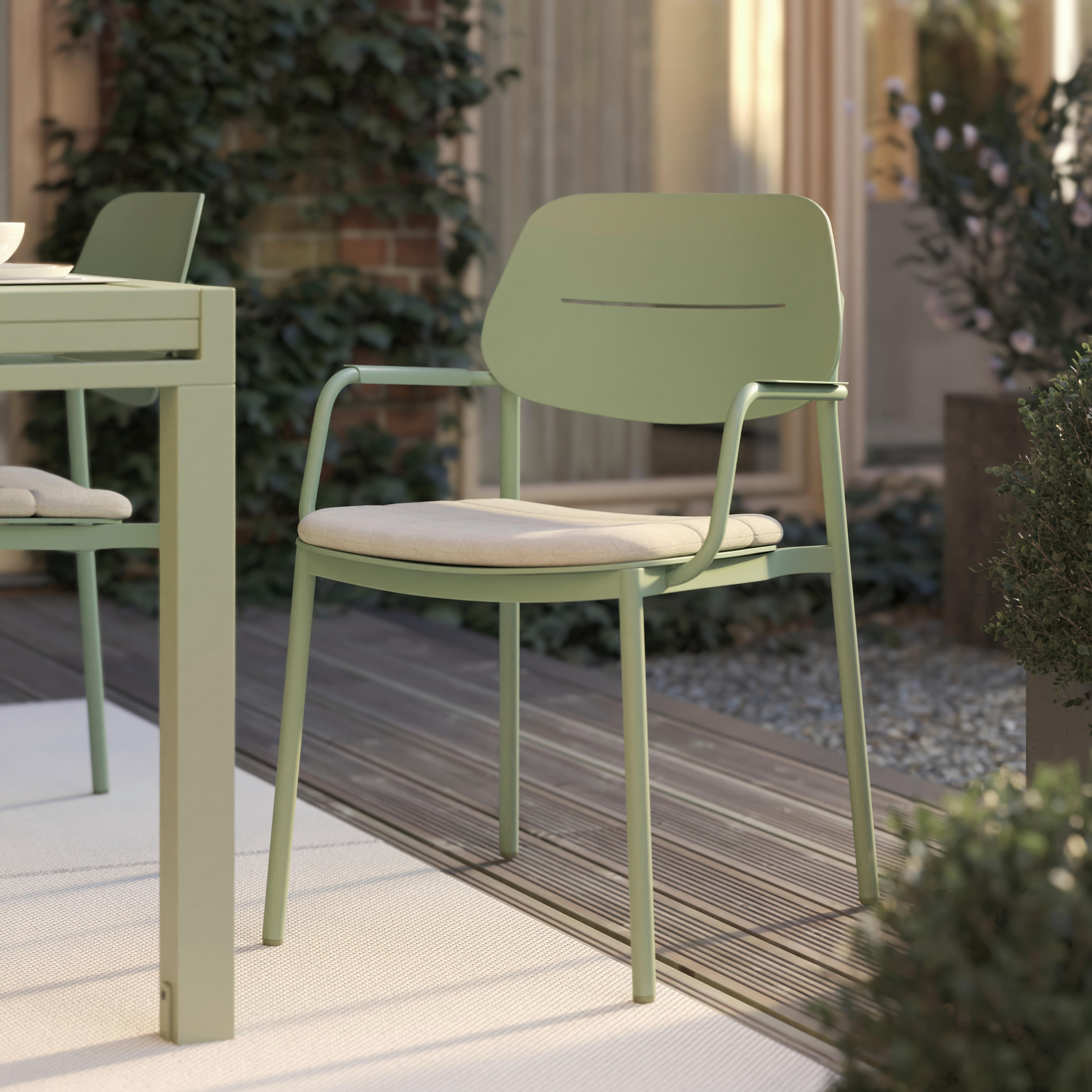 Gartenstuhl Verde Hellgrün/Salbeigrün Aluminium - Salbeigrün/Hellgrau, MODERN, Textil/Metall (57/85/57cm) - Mömax