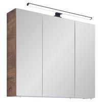 Tükrös Szekrény 374 Elsa - krómszínű/tölgyfa színű, Design, faalapú anyag/üveg (75/70/20cm)