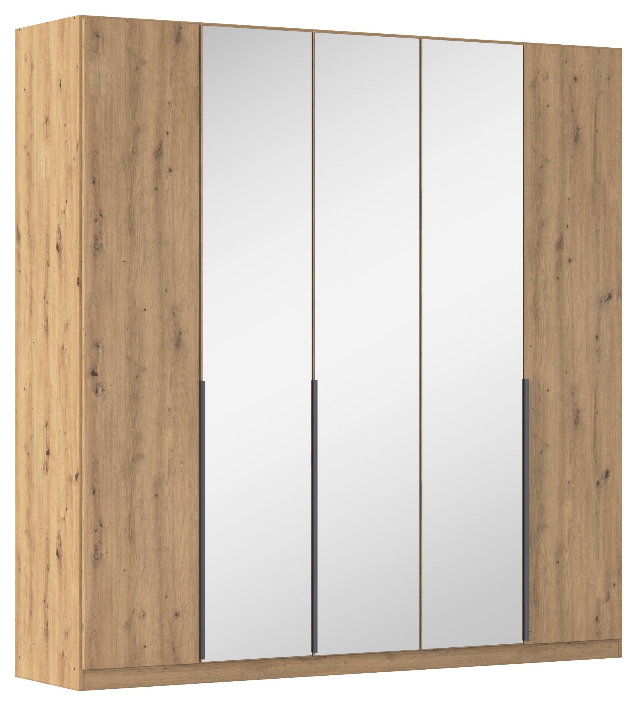 Dulap cu uși rotative ALABAMA 226/229/54 cm gri închis, stejar