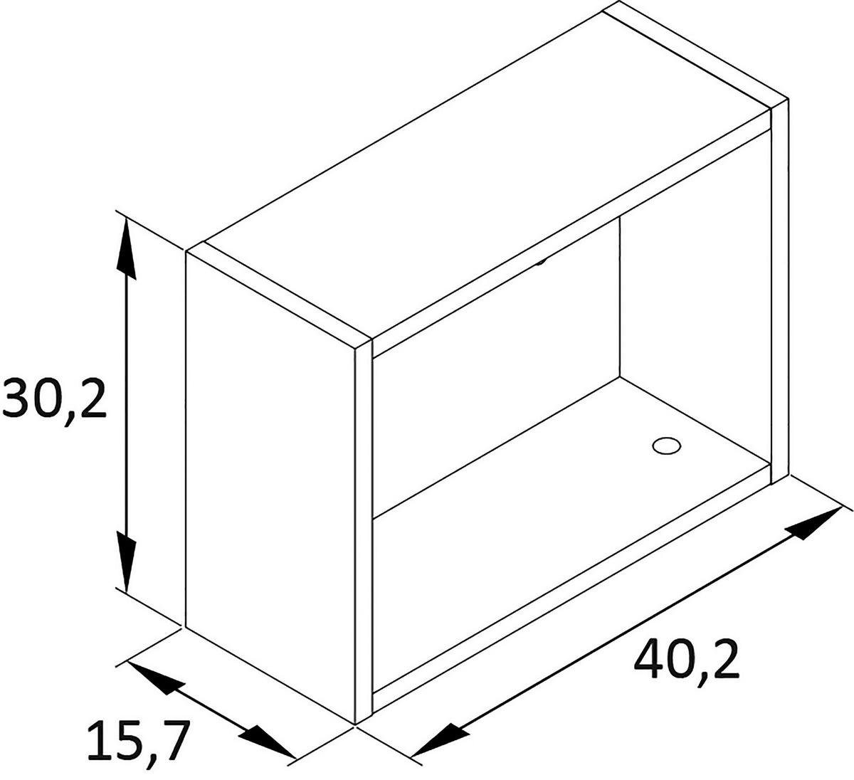 Regal Ekko Weiß/Eichefarben - Eichefarben/Weiß, MODERN, Holzwerkstoff (40,2/30,2/15,7cm) - MID.YOU