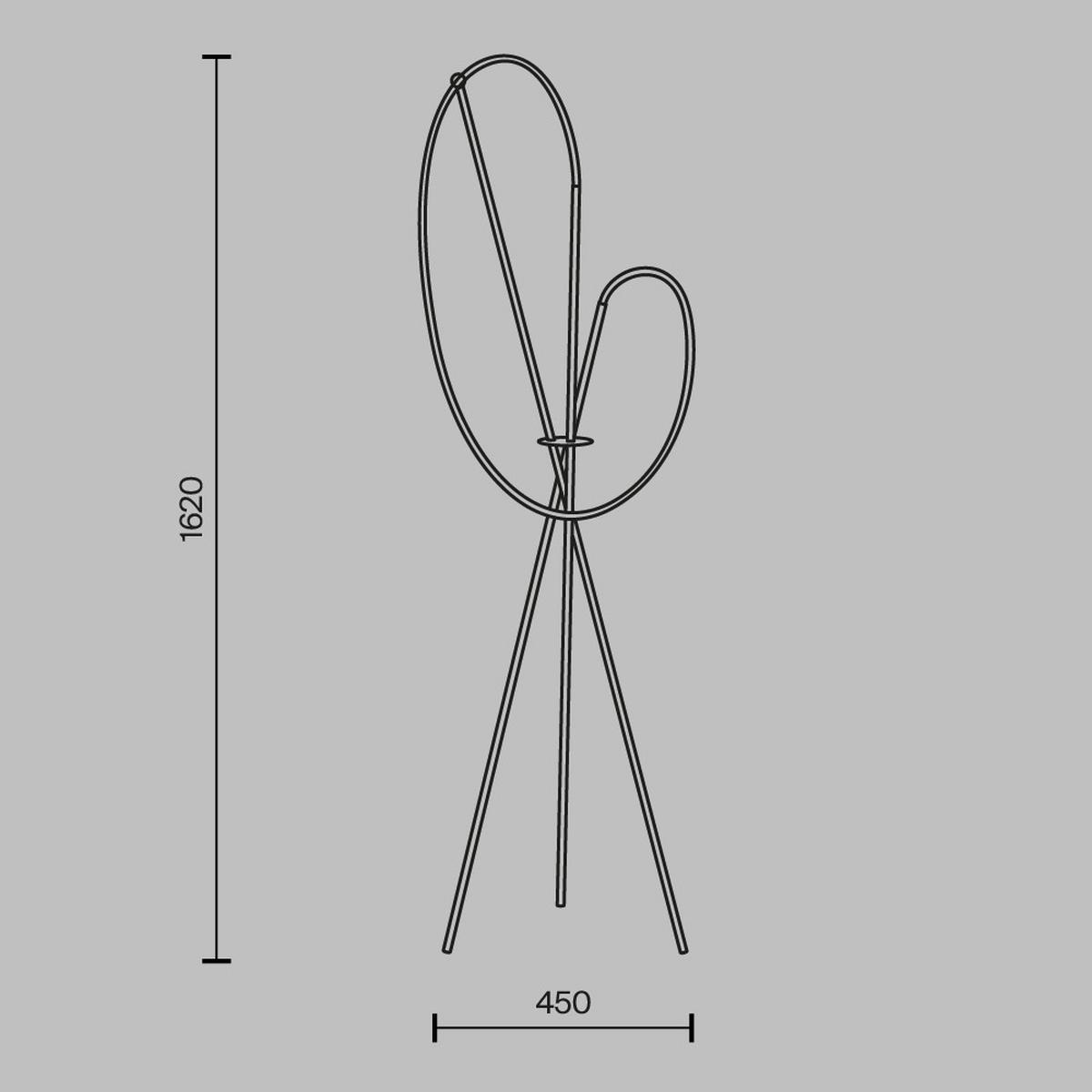 LED-Stehleuchte Crochet Schwarz/Weiß max.36 Watt - Schwarz/Weiß, MODERN, Kunststoff/Metall (45/162/45cm) - MAYTONI