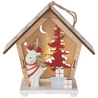 Okrasna Led-svetilka Heloi -Paz- - rdeča/siva, Konvencionalno, les (11,5cm) - Modern Living