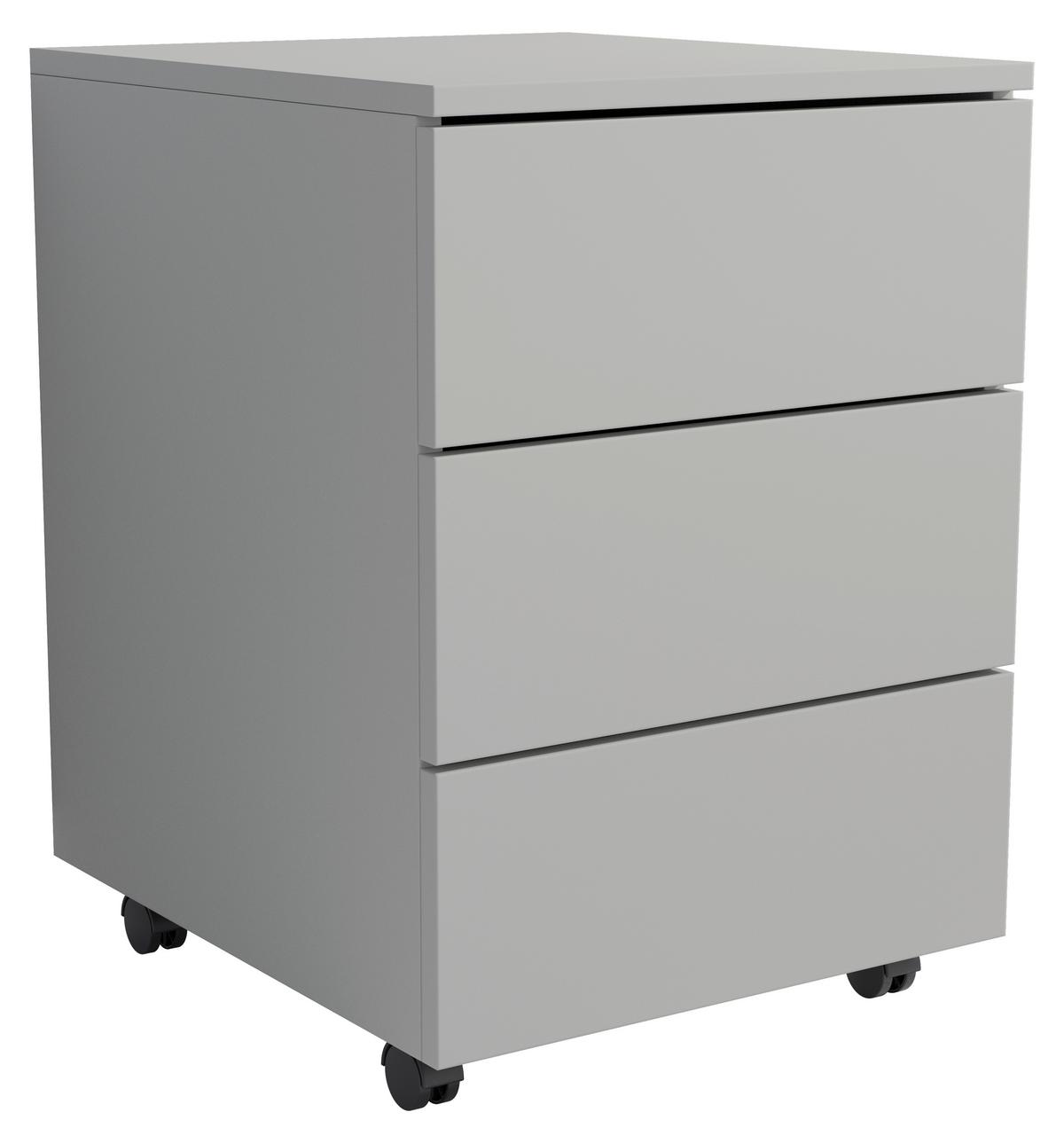 ROLLCONTAINER DALOSA 45 3-SB - Schwarz/Grau, Design, Holzwerkstoff/Kunststoff (39/55/45cm) - MID.YOU