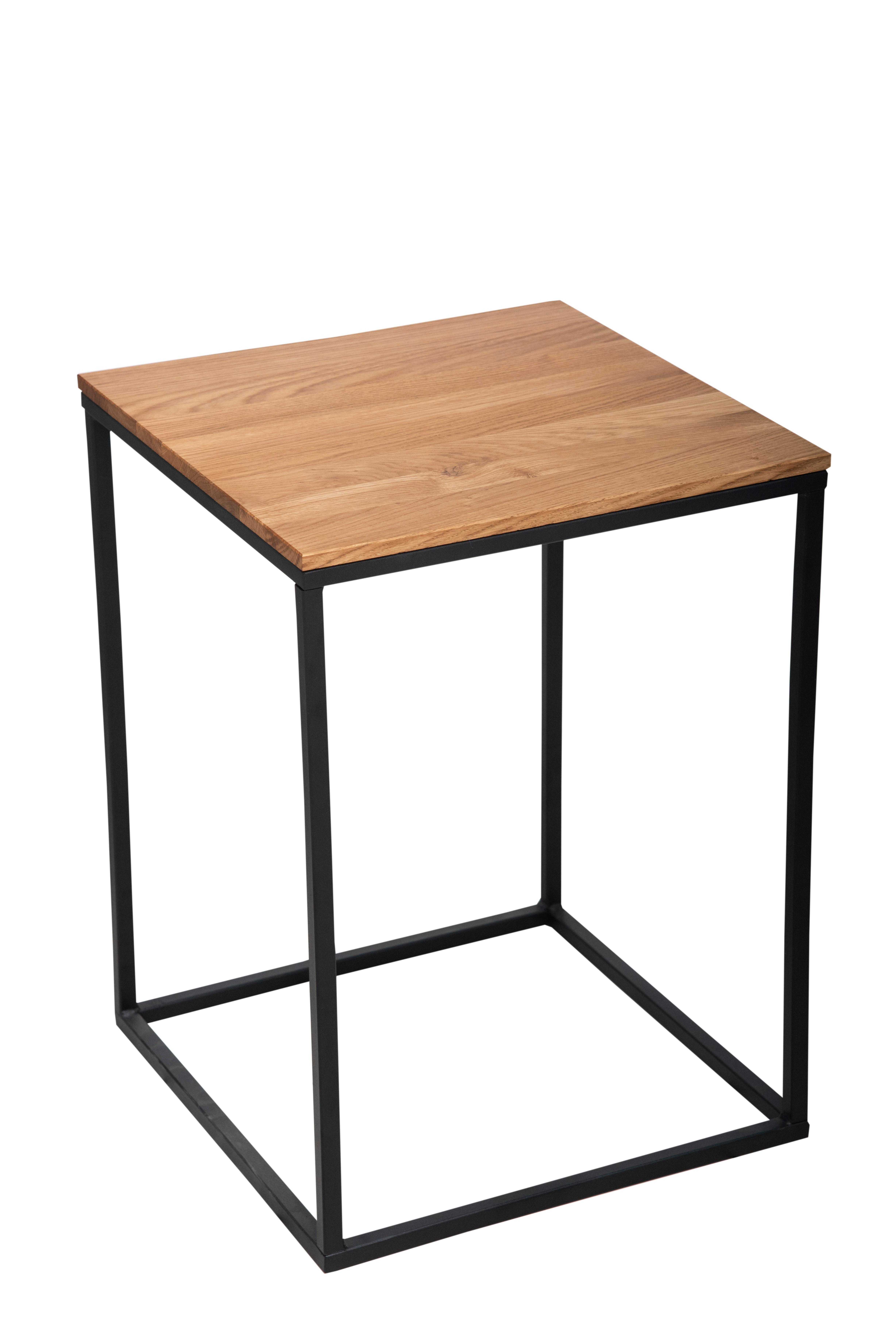 Beistelltisch B154403 Justus - Eichefarben/Schwarz, Natur, Holz/Metall (40/40/54cm) - Globo