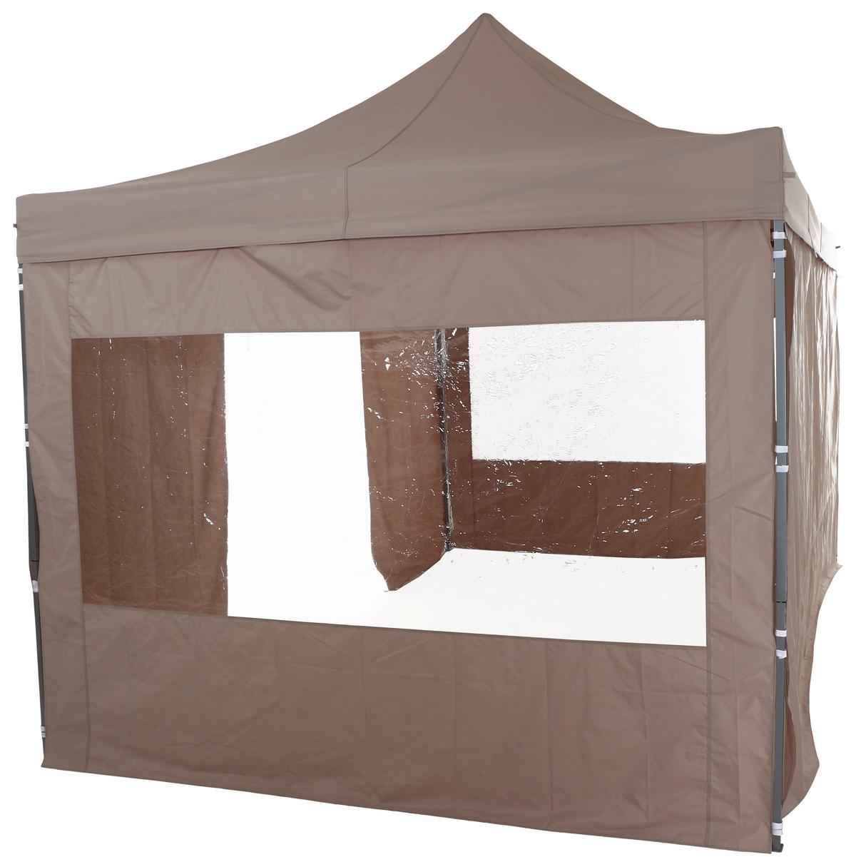 Pavillon L30551 450x300 cm Seitenteilen + UV-beständig - Taupe, KONVENTIONELL, Textil (450/330/300cm) - Siena Garden