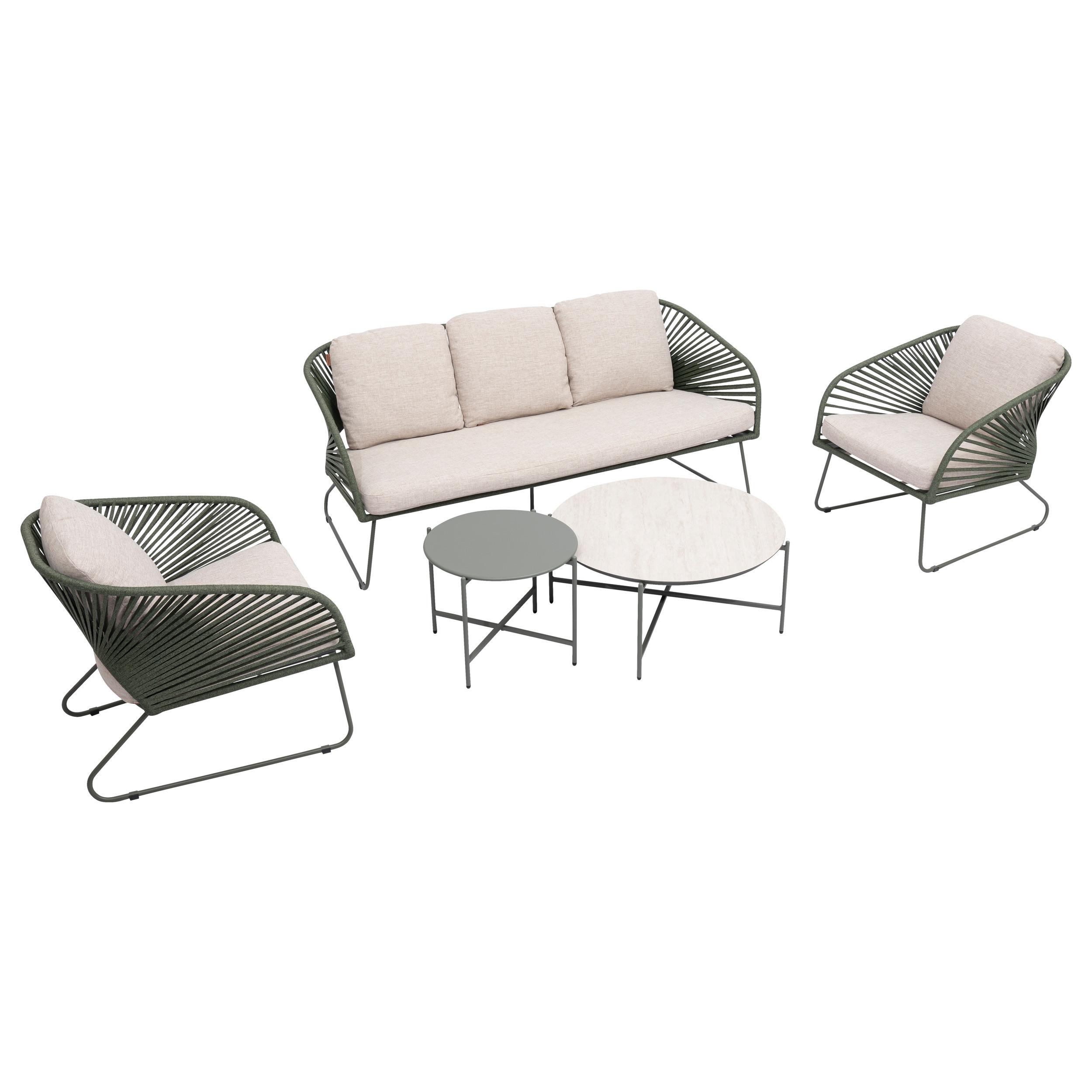 Vrtni Set Belano - zelena/bež-smeđa, Basics, metal (290,4/170/73,6cm)