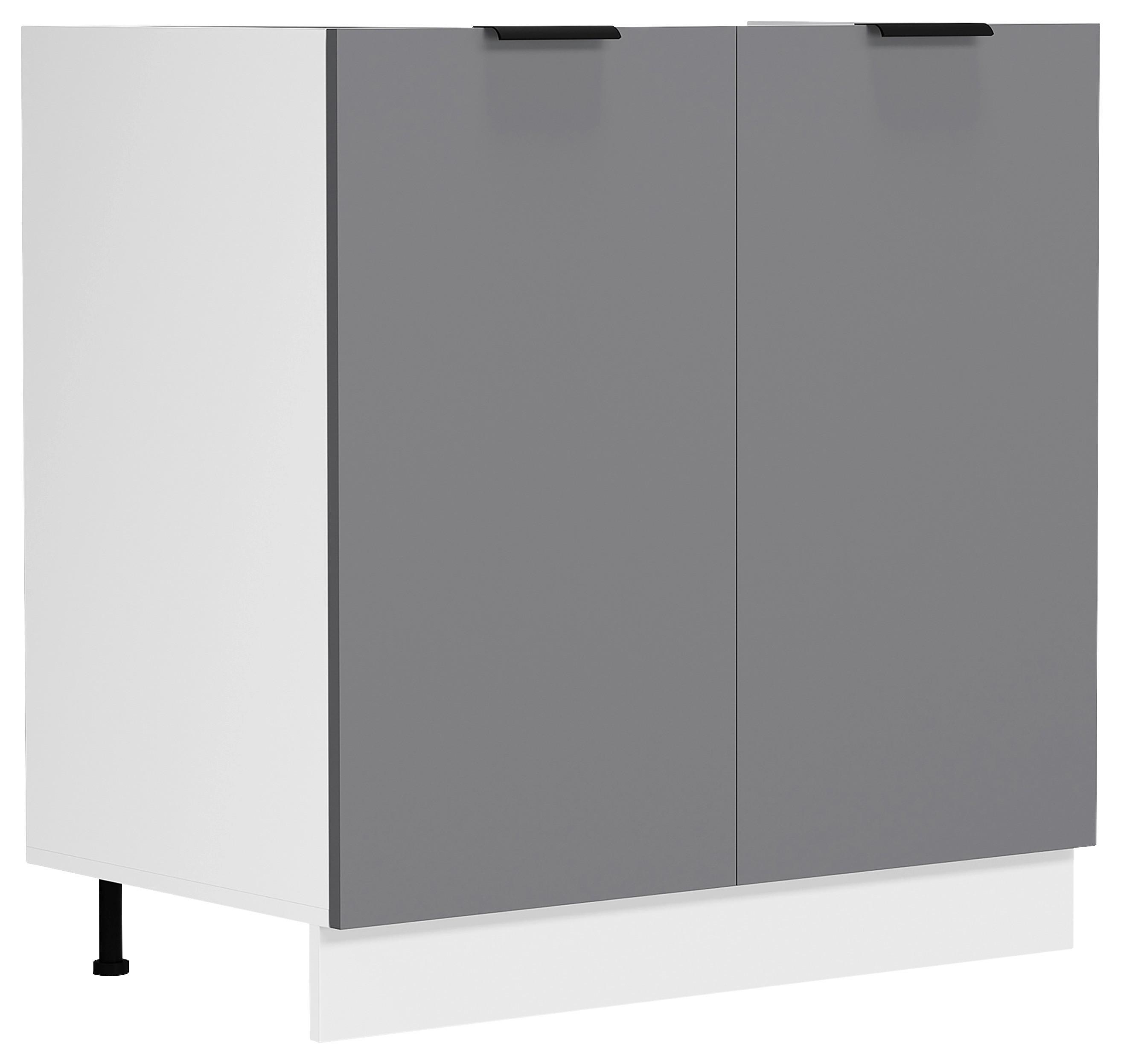 SPÜLENUNTERSCHRANK FASOLA - Weiss/Anthrazit, Trend, Holzwerkstoff/Kunststoff (80/82/46cm) - MID.YOU