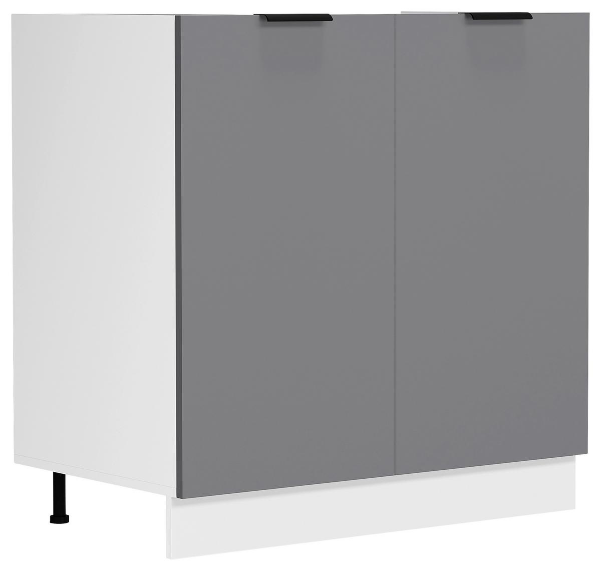 SPÜLENUNTERSCHRANK FASOLA - Weiss/Anthrazit, Trend, Holzwerkstoff/Kunststoff (80/82/46cm) - MID.YOU