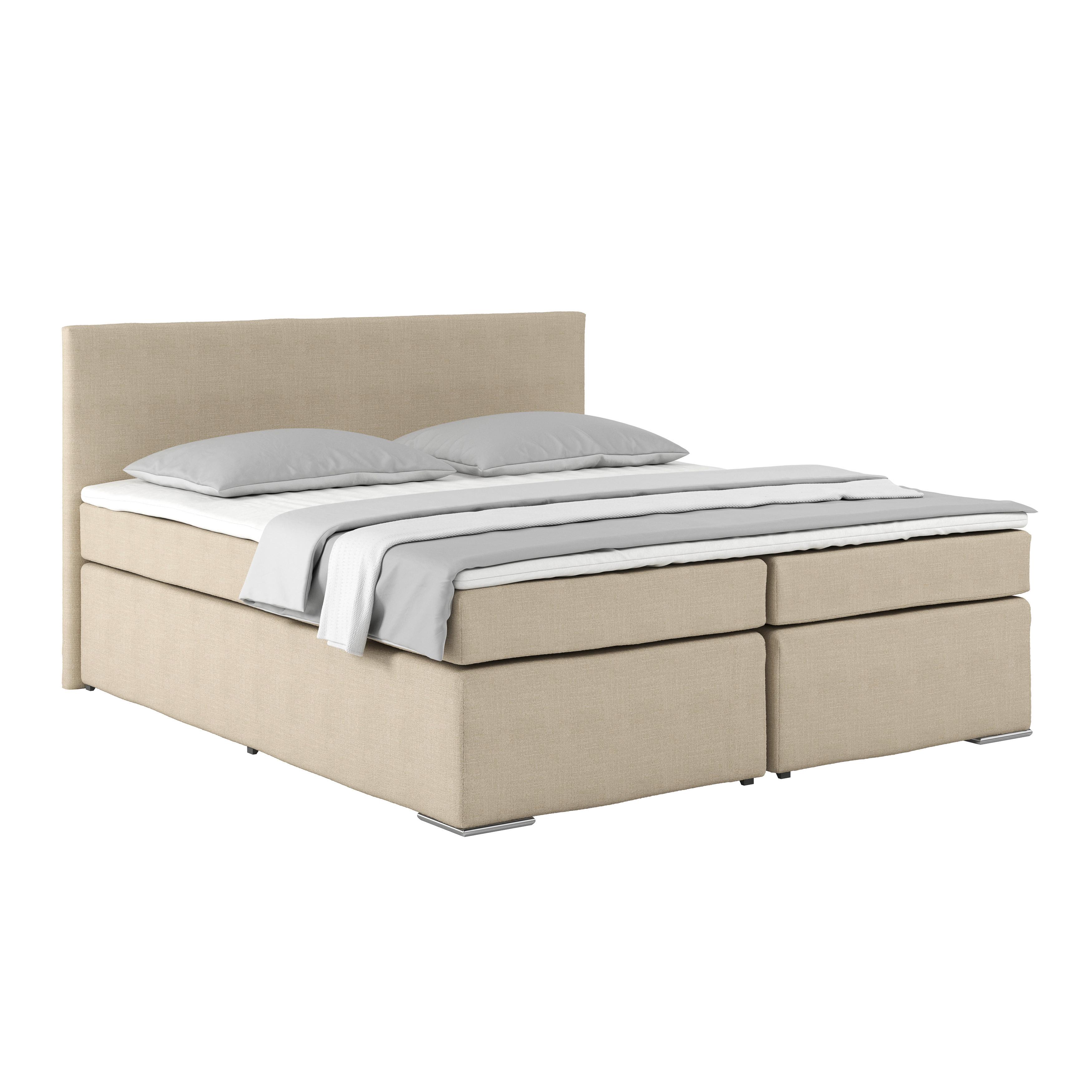 Boxspring Krevet Nero - boje kroma/krem, Konvencionalno, tekstil/metal (180/200cm) - Best Price