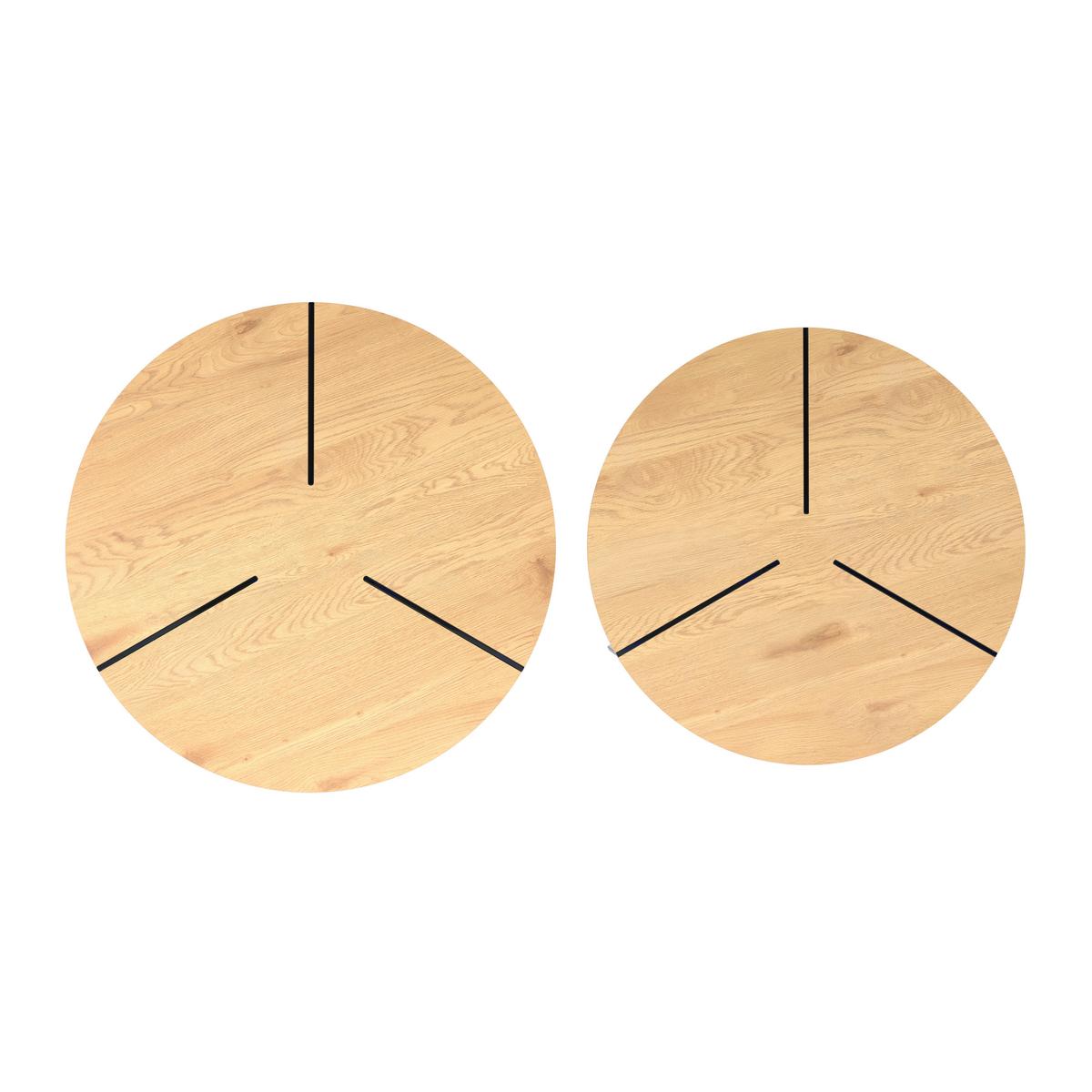 Couchtisch Moreno 2er Set Eichefarben/ Grau - Eichefarben/Dunkelgrau, MODERN, Glas/Holzwerkstoff (80/42,5cm) - Bessagi Home