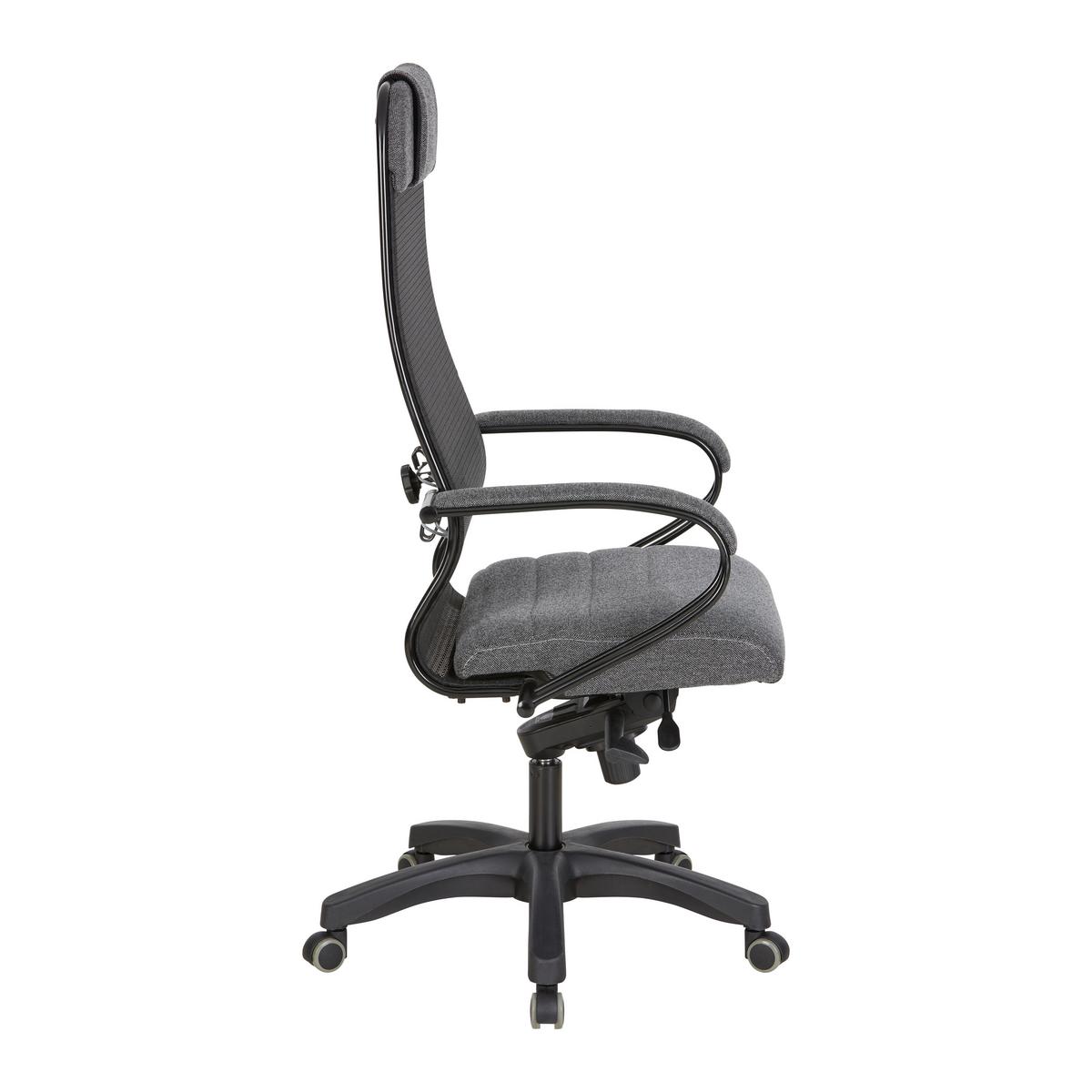 Chefsessel Zora I Comfort in Dunkelgrau - Dunkelgrau/Schwarz, MODERN, Textil/Metall (68/124-134/71cm) - Premium Living