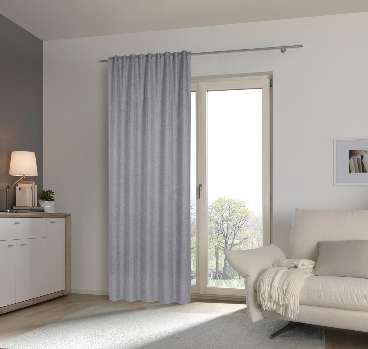 ZASŁONA ZACIEMNIAJĄCA MALMÖ - szary, Basics, tkanina (135/245cm) - Esposa